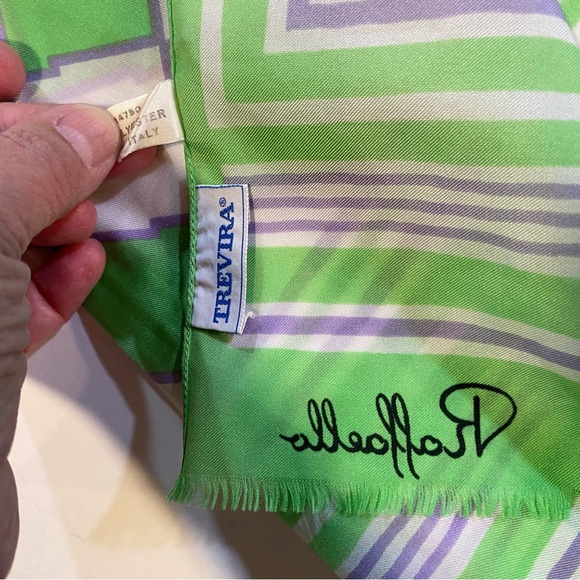Vintage Raffaello polyester scarf EUC, Made in Italy, geometric print. 18”x54” - Picture 2 of 7